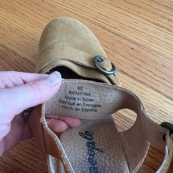 Free People Women’s Park Circle Tan Suede Platform Clog Heels - size 40 - Picture 10 of 10